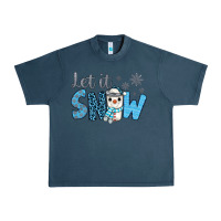 Midnight Navy let it snow snowman coffee Urban Heavy Tee - JahusDesignShop