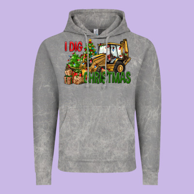 I Dig Christmas Backhoe Loader Vintage Hoodie Designed By Bundleandbundleshop