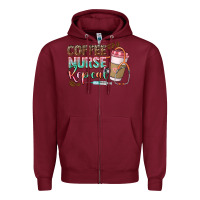 Burgundy coffee nurse repeat Zipper Hoodie - CowGirlArtShop