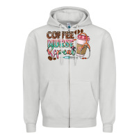 Dove Grey coffee nurse repeat Zipper Hoodie - CowGirlArtShop