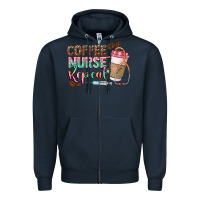 Navy coffee nurse repeat Zipper Hoodie - CowGirlArtShop