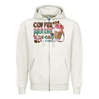 Oatmeal Heather coffee nurse repeat Zipper Hoodie - CowGirlArtShop