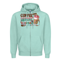Seafoam coffee nurse repeat Zipper Hoodie - CowGirlArtShop