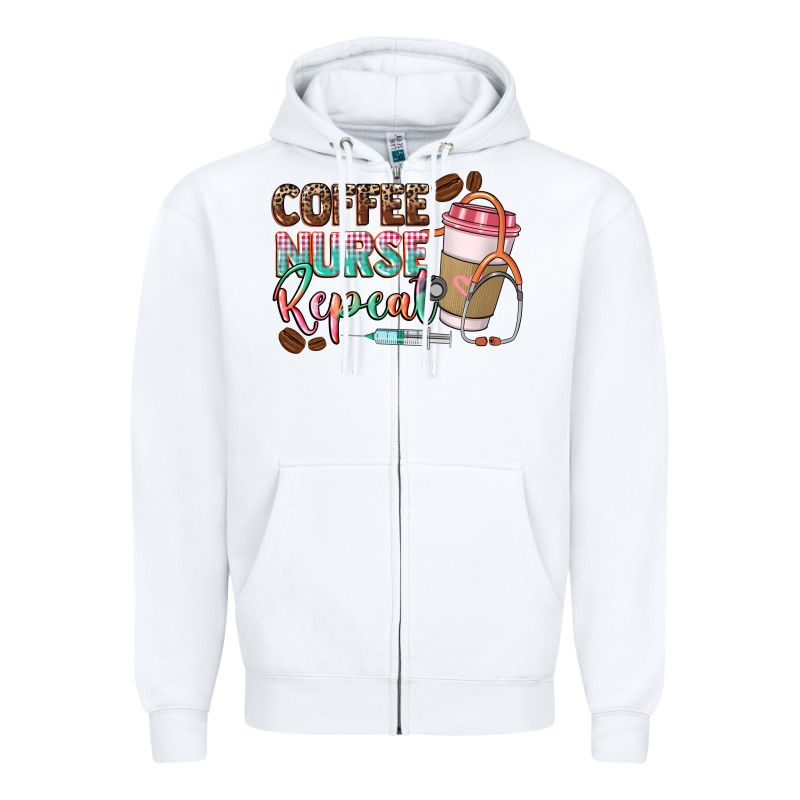 Coffee Nurse Repeat Zipper Hoodie by CowGirlArtShop | Teevron