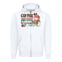 White coffee nurse repeat Zipper Hoodie - CowGirlArtShop