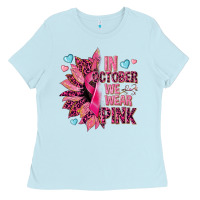 Baby Blue In october we wear pink Ladies Tee - NancyCooperArtShop