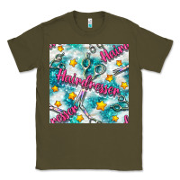 Army Green Hairdresser Scissor And Stars With Glitter Seamless Pattern Bbs Classic Tee - BundleAndBundleShop