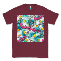 Burgundy Hairdresser Scissor And Stars With Glitter Seamless Pattern Bbs Classic Tee - BundleAndBundleShop