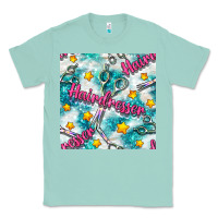 Seafoam Hairdresser Scissor And Stars With Glitter Seamless Pattern Bbs Classic Tee - BundleAndBundleShop