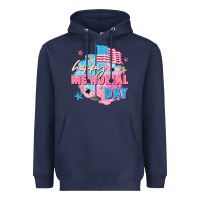 Navy Happy Memorial Day Heavyweight Hoodie - FaDigitalArtStudio