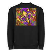 Black Mardi Gras fleur de lis Heavyweight Sweatshirt - NancyCooperArtShop