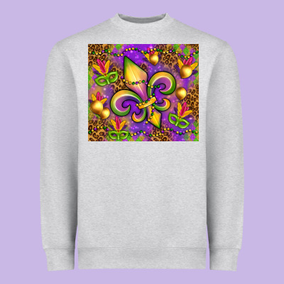 Mardi Gras Fleur De Lis Heavyweight Sweatshirt Designed By Nancycooperartshop