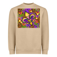 Mushroom Mardi Gras fleur de lis Heavyweight Sweatshirt - NancyCooperArtShop