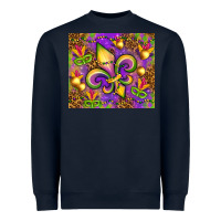 Navy Mardi Gras fleur de lis Heavyweight Sweatshirt - NancyCooperArtShop
