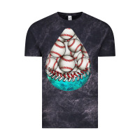 Cloud Black baseball and western roses teardrop  8 Vintage Tee - BundleAndBundleShop