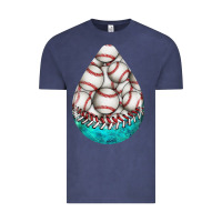 Vintage Denim baseball and western roses teardrop  8 Vintage Tee - BundleAndBundleShop