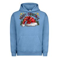 Pigment Pebble Blue merry Christmas santa Urban Hoodie - CowhideDigitalArt