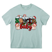 Santa Baby With Santa And Christmas Tree Cake Heavy Core Tee | Teevron