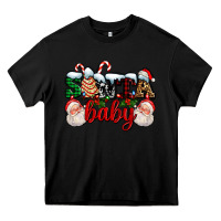 Black santa baby with santa and christmas tree cake Heavy Core Tee - AdoDesignShop