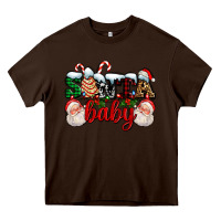 Chocolate Brown santa baby with santa and christmas tree cake Heavy Core Tee - AdoDesignShop