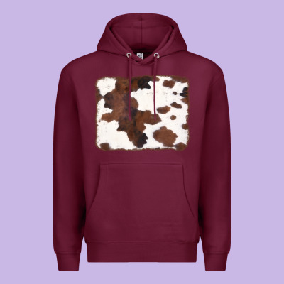 Brown Cowhide Background Premium Hoodie Designed By Cowcowdesign