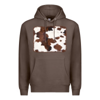 Coffee Brown Cowhide Background Premium Hoodie - CowCowDesign