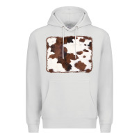 Dove Grey Brown Cowhide Background Premium Hoodie - CowCowDesign