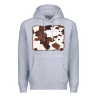 Heather Grey Brown Cowhide Background Premium Hoodie - CowCowDesign