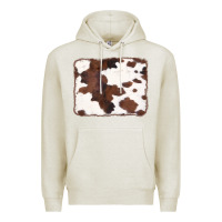 Oatmeal Heather Brown Cowhide Background Premium Hoodie - CowCowDesign