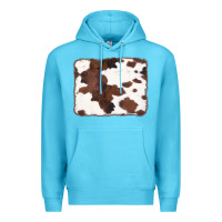 Ocean Blue Brown Cowhide Background Premium Hoodie - CowCowDesign