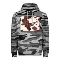 Slate Camo Brown Cowhide Background Premium Hoodie - CowCowDesign