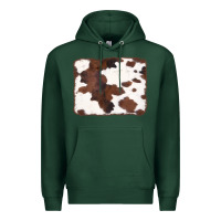 Sports Green Brown Cowhide Background Premium Hoodie - CowCowDesign