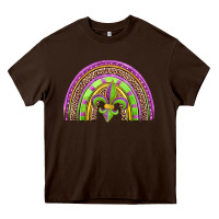 Chocolate Brown mardi gras rainbow Heavy Core Tee - Jasminsmagicworld