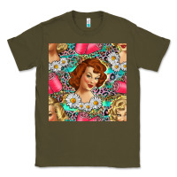Army Green Hairdresser Western Girl And Hair Curler Seamless Pattern Bbs Classic Tee - BundleAndBundleShop