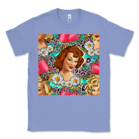 Colony Blue Hairdresser Western Girl And Hair Curler Seamless Pattern Bbs Classic Tee - BundleAndBundleShop