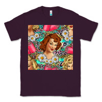 Plum Hairdresser Western Girl And Hair Curler Seamless Pattern Bbs Classic Tee - BundleAndBundleShop