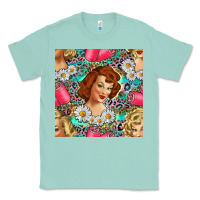 Seafoam Hairdresser Western Girl And Hair Curler Seamless Pattern Bbs Classic Tee - BundleAndBundleShop