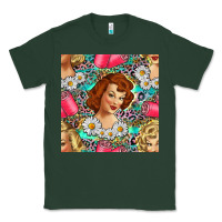 Sports Green Hairdresser Western Girl And Hair Curler Seamless Pattern Bbs Classic Tee - BundleAndBundleShop