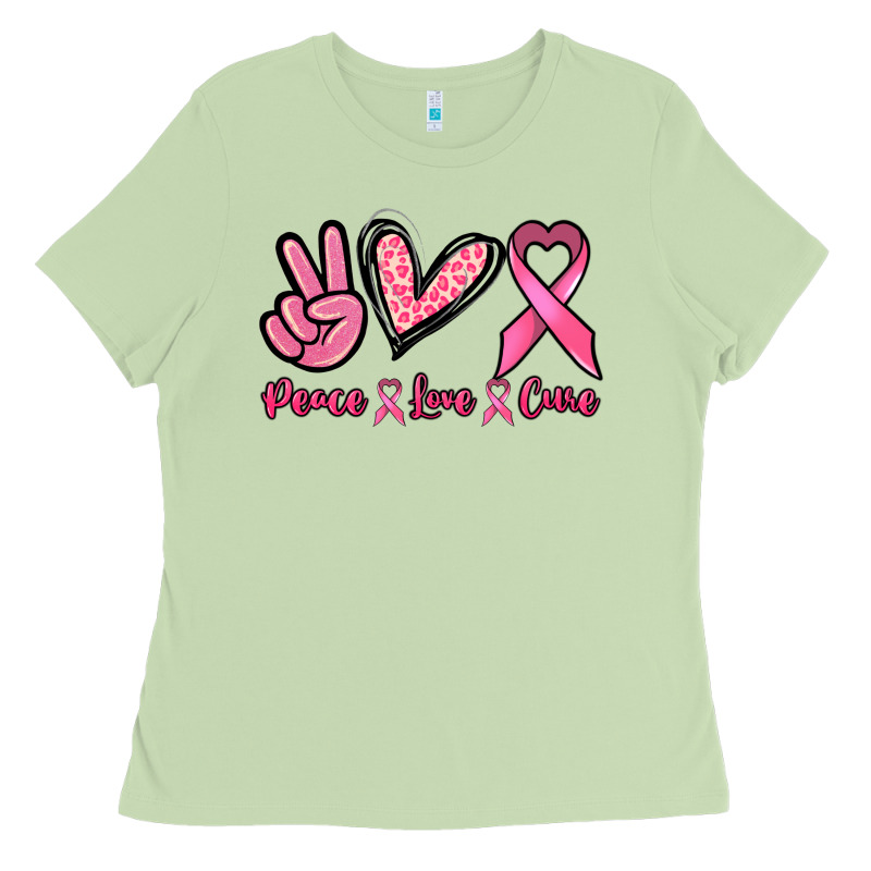 Peace Love Cure Ladies Tee by NancyCooperArtShop | Teevron