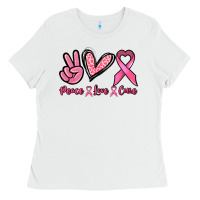 White Peace love cure Ladies Tee - NancyCooperArtShop