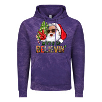 Cloud Purple Don't Stop Believing Santa Vintage Hoodie - BundleAndBundleShop