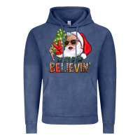 Vintage Denim Don't Stop Believing Santa Vintage Hoodie - BundleAndBundleShop
