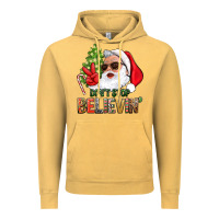 Vintage Mustard Don't Stop Believing Santa Vintage Hoodie - BundleAndBundleShop