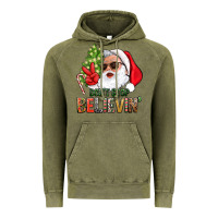 Vintage Olive Don't Stop Believing Santa Vintage Hoodie - BundleAndBundleShop