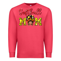 Cardinal softball mom  and afro messybun mom bbs Premium Sweatshirt - BundleAndBundleShop