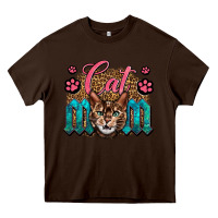 Chocolate Brown Western Cat Mom Heavy Core Tee - LillyAllenDesigns