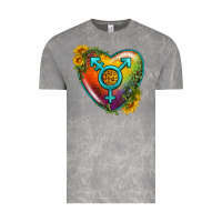 Cloud Rock Lgbtq Heart With Sunflower Vintage Tee - BundleAndBundleShop