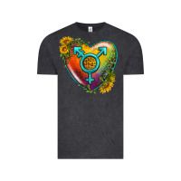 Vintage Black Lgbtq Heart With Sunflower Vintage Tee - BundleAndBundleShop