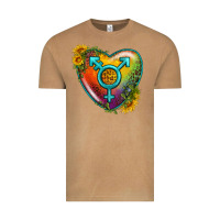Vintage Camel Lgbtq Heart With Sunflower Vintage Tee - BundleAndBundleShop