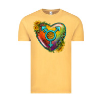 Vintage Mustard Lgbtq Heart With Sunflower Vintage Tee - BundleAndBundleShop